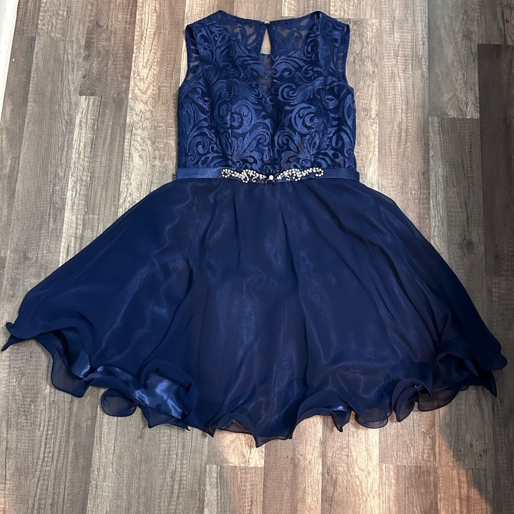 Elisabeth Weinstock Blue Fit and Flare Sleeveless Dress